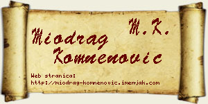 Miodrag Komnenović vizit kartica